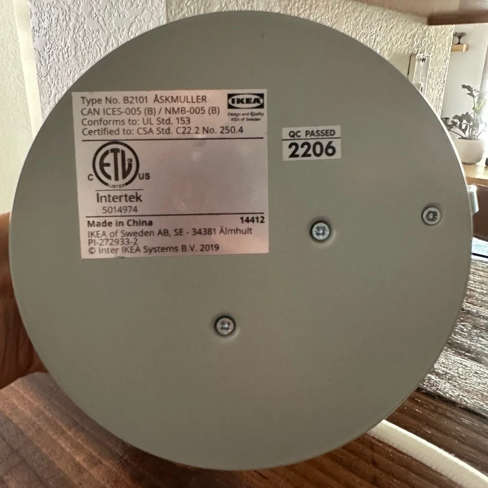 IKEA ÅSKMULLER Table Lamp Dimmable Light Sage Green with Gold - Picture 2 of 3